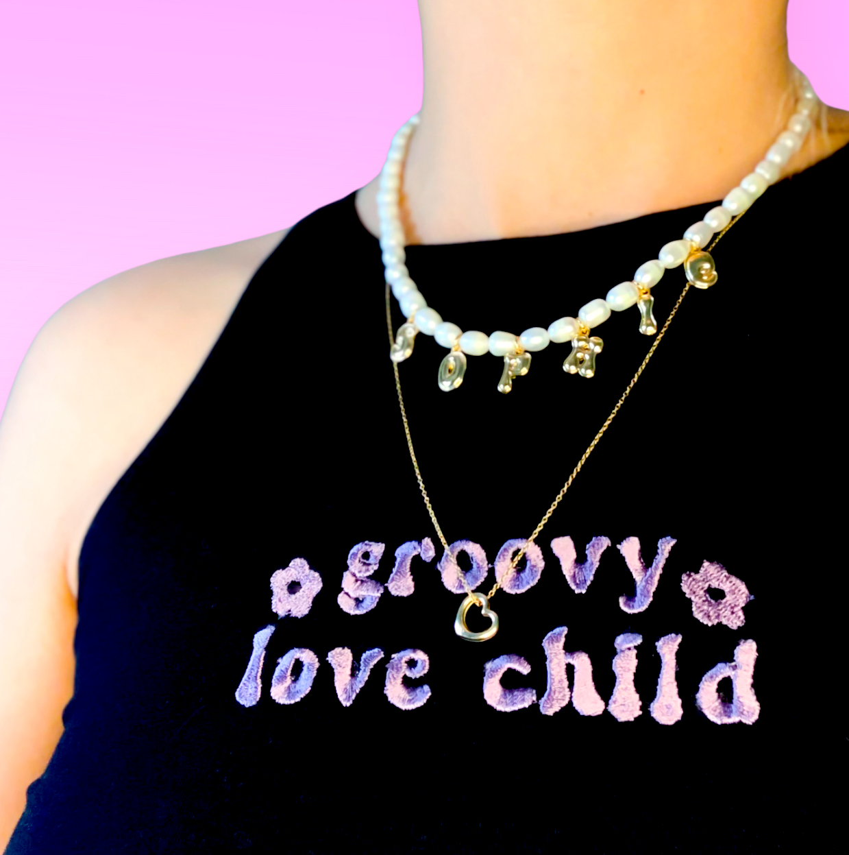 GROOVY LOVE EMBROIDERED TANK TOP