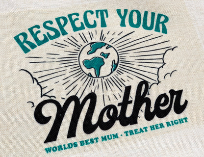 RESPECT YOUR MOTHER EARTH PRINTED TOTE BAG
