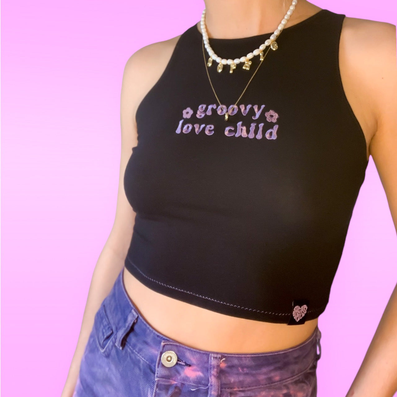 GROOVY LOVE EMBROIDERED TANK TOP