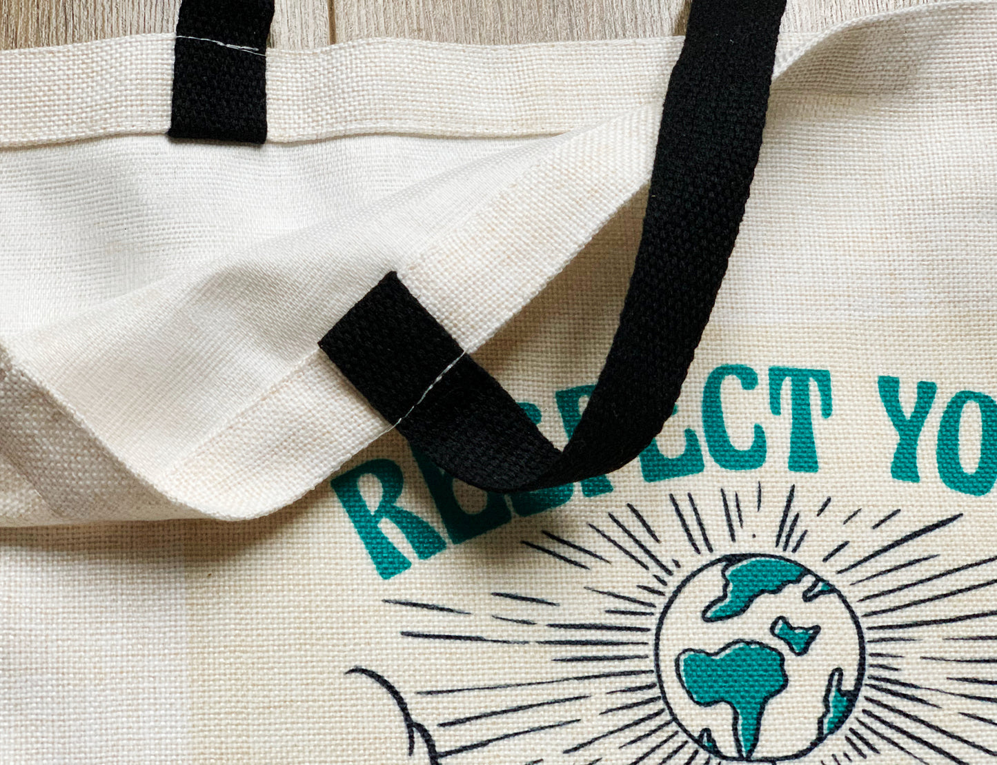 RESPECT YOUR MOTHER EARTH PRINTED TOTE BAG