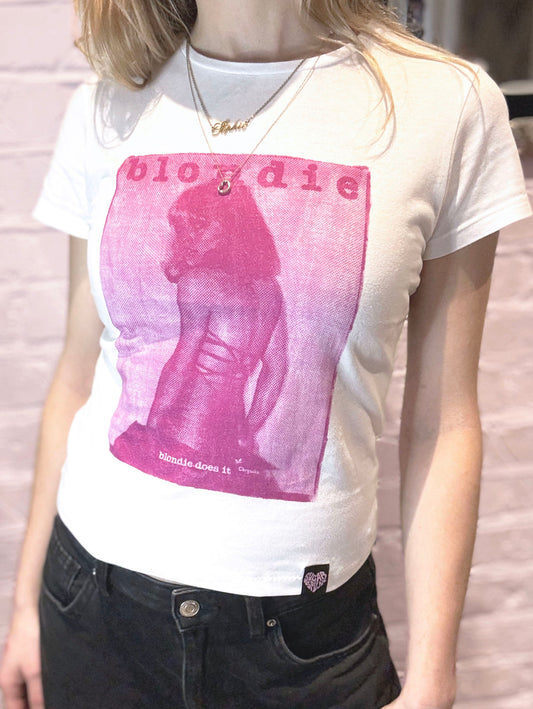 DEBBIE PINK SUN PRINTED HALFTONE BABY TEE