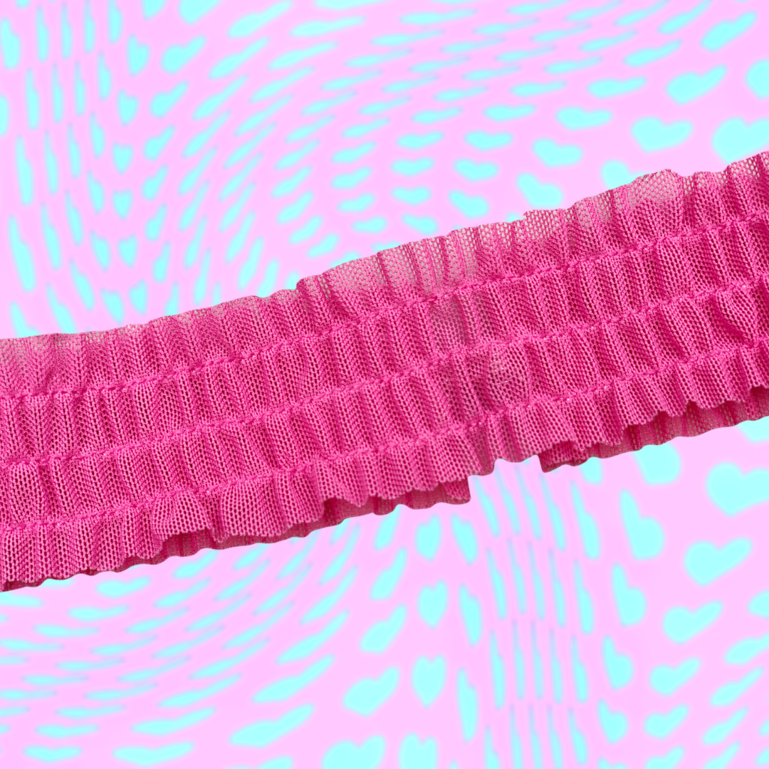 HOT PINK MESH SHIRRED TOP & CHOKER SET