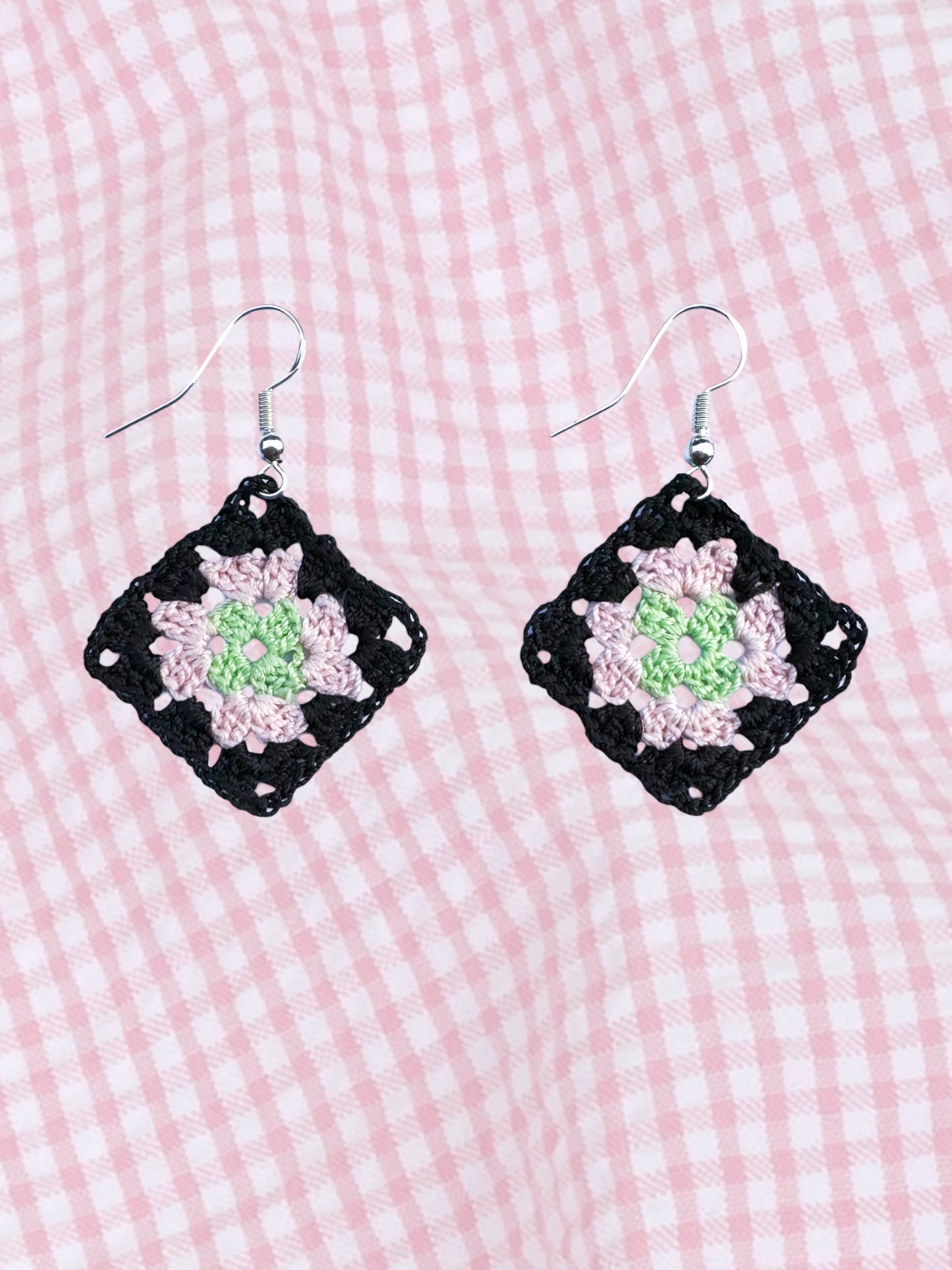 MINI CROCHET GRANNY SQUARE EARRINGS