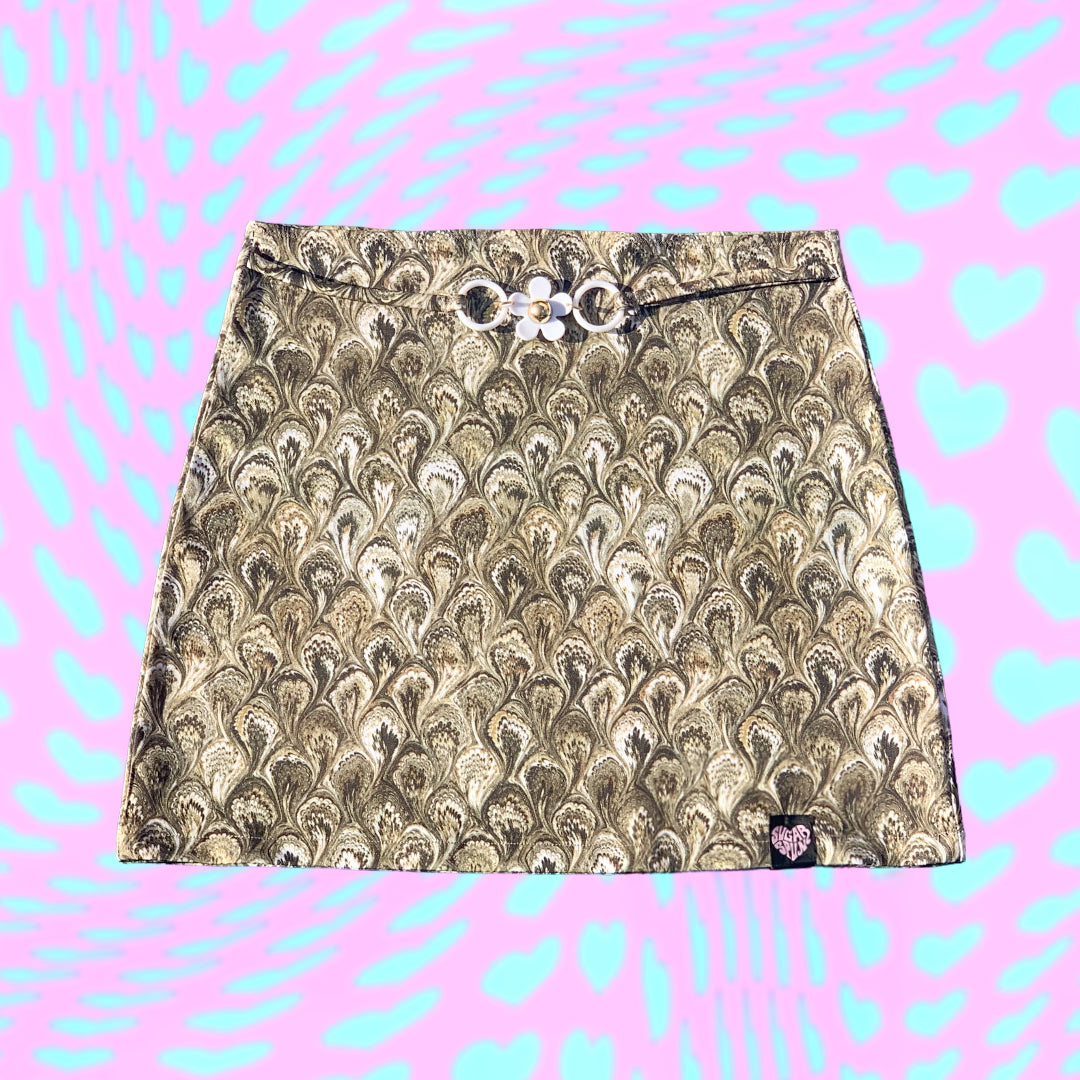 70S MARBLE DAISY CLASP MINI SKIRT