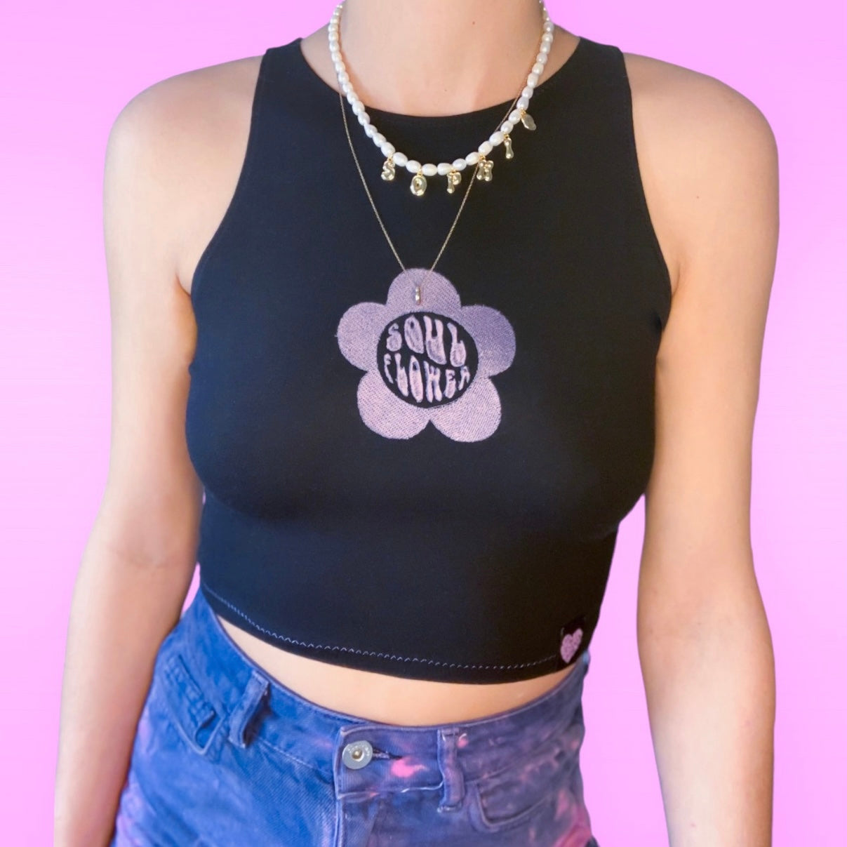 SOUL FLOWER EMBROIDERED TANK TOP