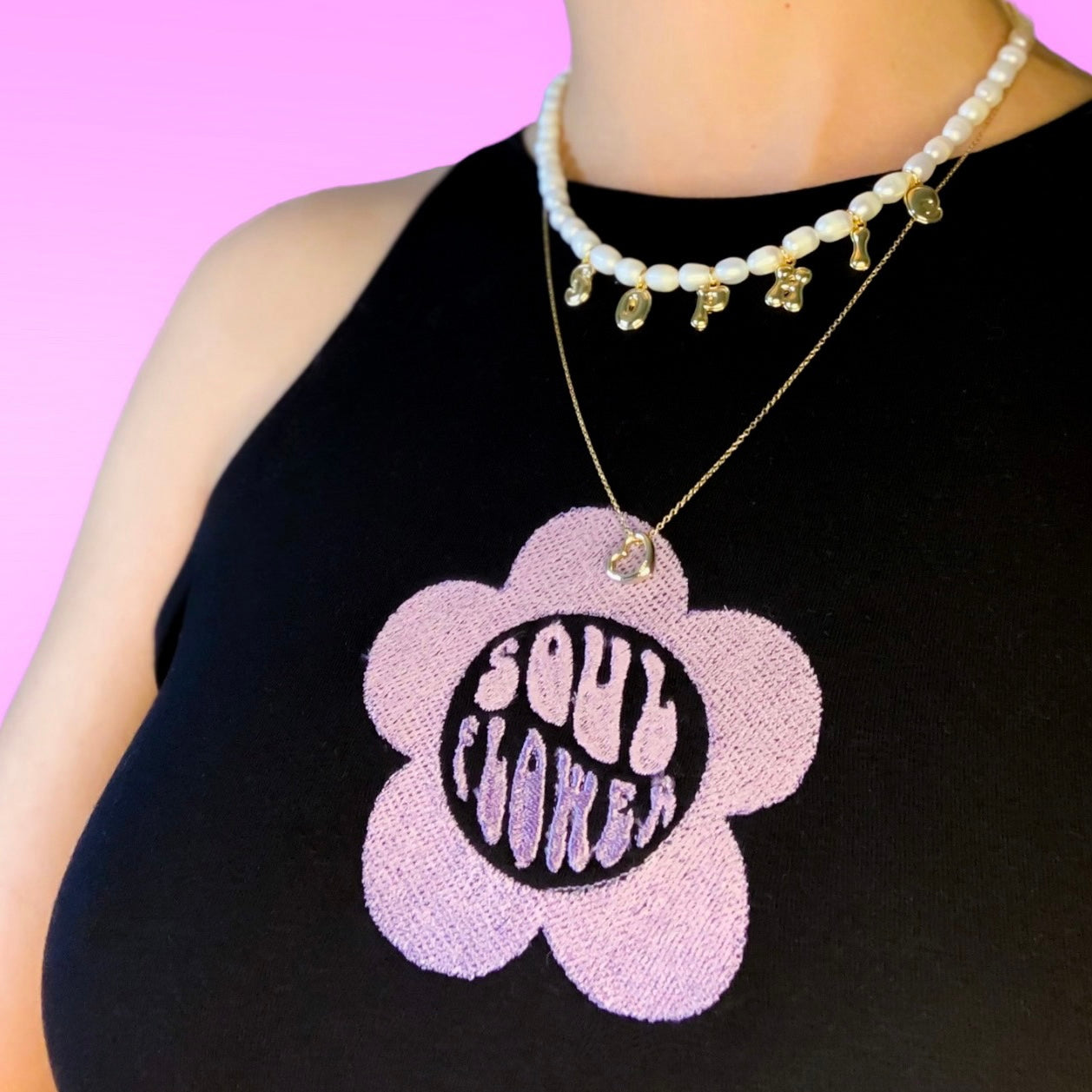 SOUL FLOWER EMBROIDERED TANK TOP